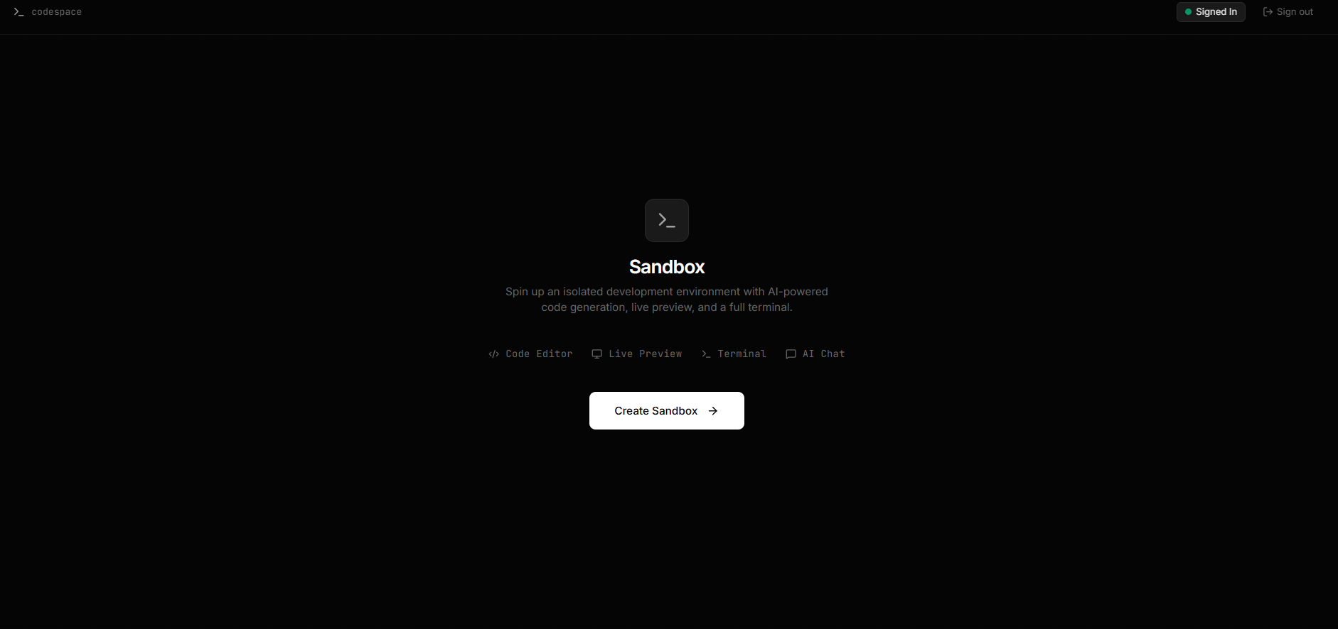 FrontendForge sandbox landing page